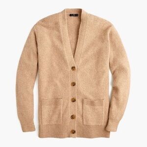J. Crew Supersoft Yarn Long Cardigan Sweater Tan Sz XS